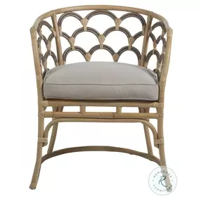 Coralee Gray Matte And Natural Rattan Dining Chair