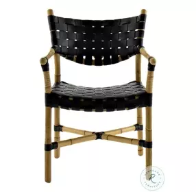 Morrison Black Leather Arm Chair Set Of 2