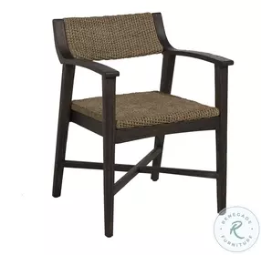 Richard Dark Brown Rubber Wood Arm Chair Set of 2