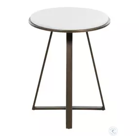 Rylan Brushed Copper And White Marble Side Table