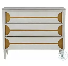 Kaitlin Cerused White And Stained Brass Chest