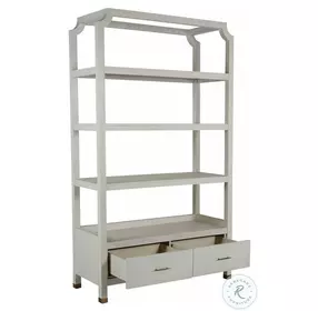 Crest Cerused White Bookcase