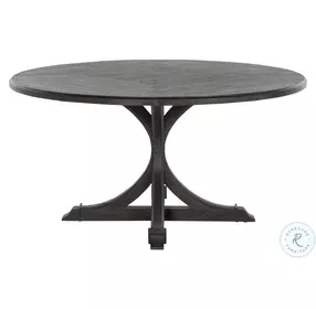 Adams Cerused Forest Black Round Dining Table