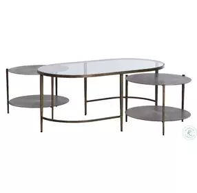 Northampton Forged Champagne And Mercury Silver Coffee Table