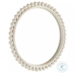 Belle Distressed White Round 28" Mirror