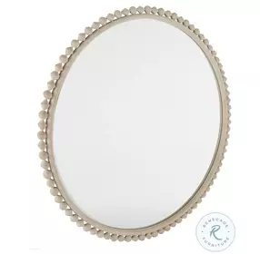 Belle Distressed White Round 48" Mirror