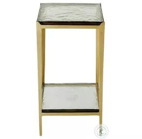 Magnus Cast Glass And Light Forged Gold Side Table