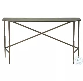 Fennick Forged Black Iron And Brass Console Table