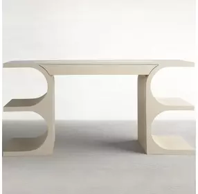 Erin Cerused White 64" Writing Desk