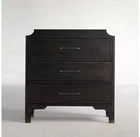 Alexandra Cerused Forest Black 3 Drawer Chest