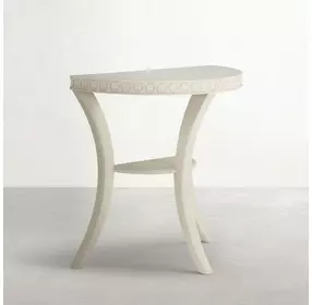 Linda Sesame White Demilune Console Table