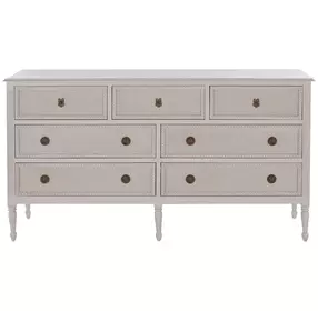 Caroline Cerused White 7 Drawer Dresser