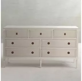 Caroline Cerused White 7 Drawer Dresser