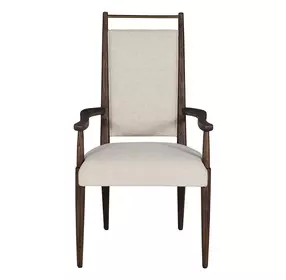 Highland Dusk and Sand Performance Fabric Upholstered Dining Arm Chair