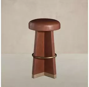 Plateau Gramado Avelino Saddle Leather Upholstered Swivel Bar Stool