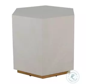 Winslet Cerused White Side Table