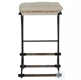 Frederick Linen and Iron Counter Stool