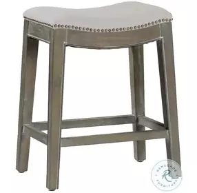 Vivian Burnished Oak Saddleseat Counter Stool