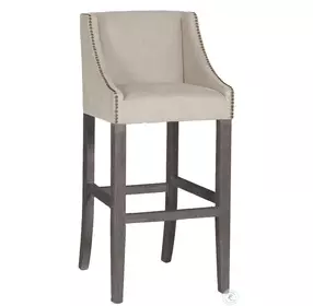 Winston Burnished Oak Slope Arm Bar Stool