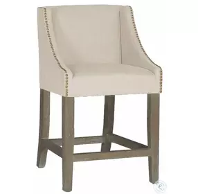 Winston Burnished Oak Slope Arm Counter Stool