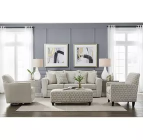 Wowza Sand Brown and Taupe Upholstered Rectangular Cocktail Ottoman