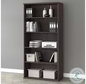 Studio A Storm Gray Tall 5 Shelf Bookcase