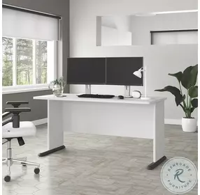 Studio A White 60" Computer Desk