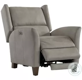 Weller Light Gray Leather Power Recliner