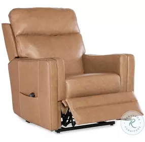 Sagewood Brown Leather Lift Power Recliner With Power Headrest and Lumbar