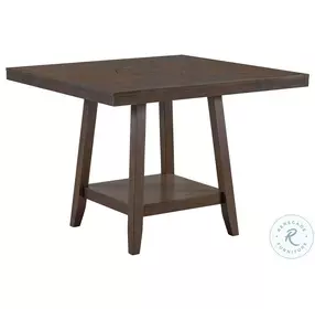 Hester Brown Counter Height Dining Room Set With Lazy Susan