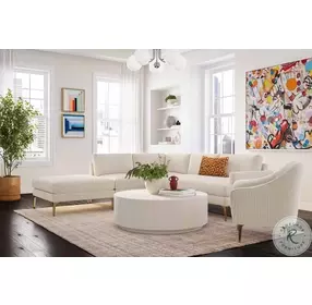 Serena Cream Velvet Accent Chair with Brass Legs