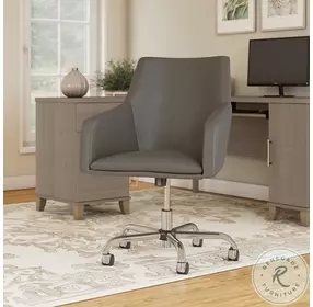 Somerset Washed Gray Mid Back Swivel Box Chair