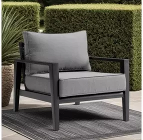 Cayman Dark Gray Upholstered Outdoor Club Chair