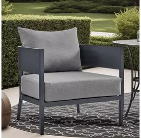 Menorca Dark Gray Upholstered Outdoor Club Chair