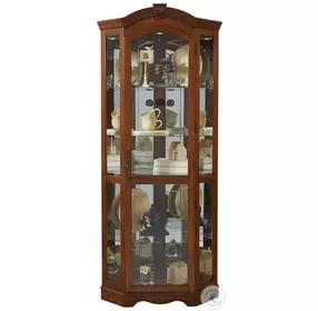 20671 Dark Medallion Cherry Corner Curio Cabinet