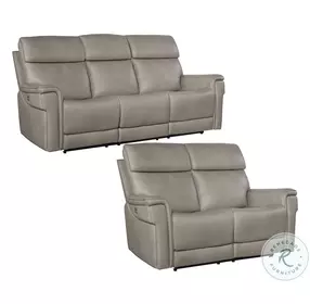 Lyra Sahara Ash Leather Zero Gravity Power Reclining Sofa With Power Headrest