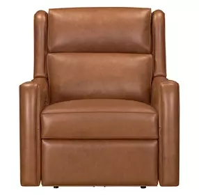 Channing Renaissance Cinnamon Leather Zero Gravity Triple Power Recliner with USB Charging and Nailhead Trim