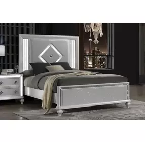 Stardust White Upholstered Panel Bedroom Set