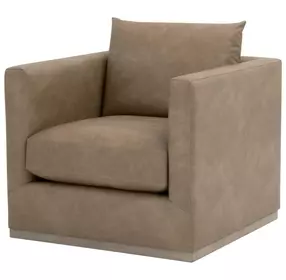 Siena Brown Plinth Base Swivel Club Chair