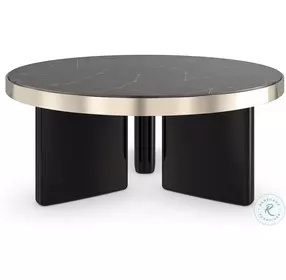 Umbra Piano Black And Whisper Of Gold Large Occasional Table Set