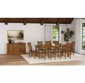 Silverdale Russet 90" Extendable Rectangular Dining Table