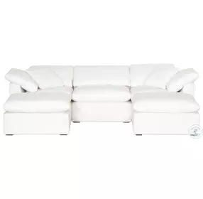 Sky Livesmart Peyton Pearl Modular 3 Piece Performance Fabric Sectional with Ottoman