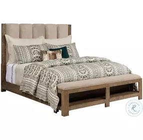 Horizon Fernhill Smoke Upholstered Panel Bedroom Set With Bench Footboard