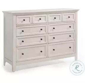 San Mateo Rustic White 10 Drawer Dresser