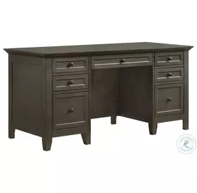 San Mateo Home Office Gray 62" Executive Home Office Set