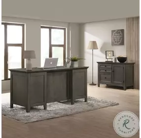 San Mateo Home Office Gray 62" Executive Desk