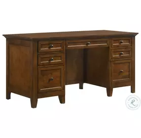 San Mateo Home Office Tuscan Medium Brown 62" Executive Home Office Set