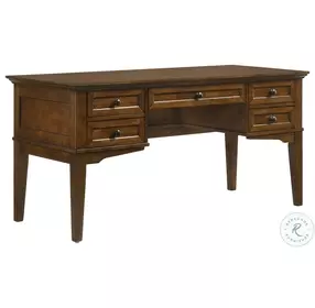 San Mateo Home Office Tuscan Medium Brown 62" Half Pedestal Executive Home Office Set