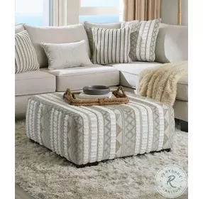 Clapham Beige And Ivory Ottoman