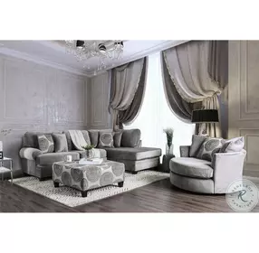 Bonaventura Gray Pattern Swivel Chair